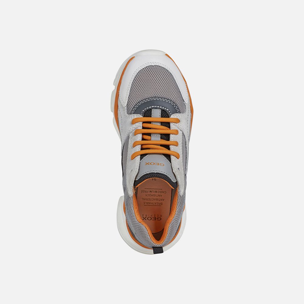 Geox Sneakers Grey/Orange Lunare - Geox Boys Shoes - NPDUIZ498